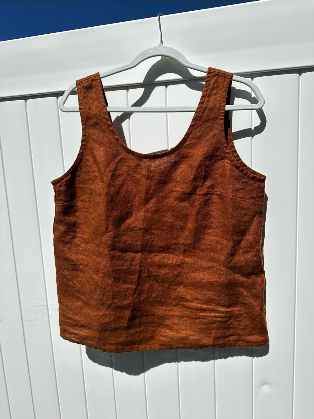 notPERFECTLINEN M/L toast Porto Linen Tank